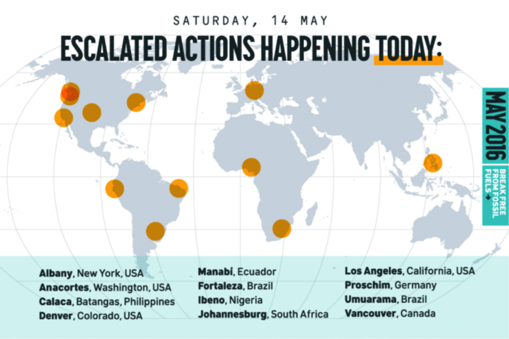 Sur la carte : les actions qui se sont intensifiées aux quatre coins du monde le samedi 14 mai 2016
