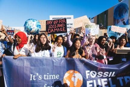 Youth climate activists march at COP27 in Sharm El-Sheikh