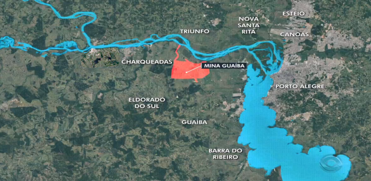 Projeto Mina Guaíba - imagem de satélite