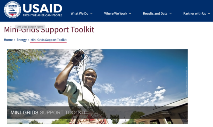 Kit de ferramentas de suporte a mini-redes da USAID