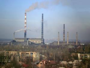 Thermal power plant in Slovianks, Ukraine
