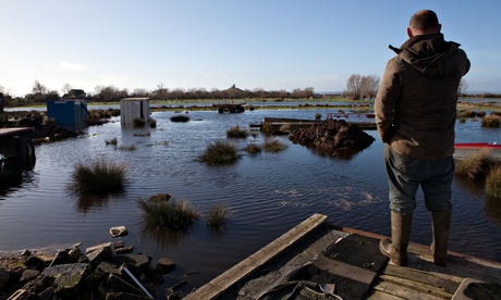 A flooded farm at Othery village in Somerset. Photograph: Emma Stoner/Ecoscene/Barcroft Media
