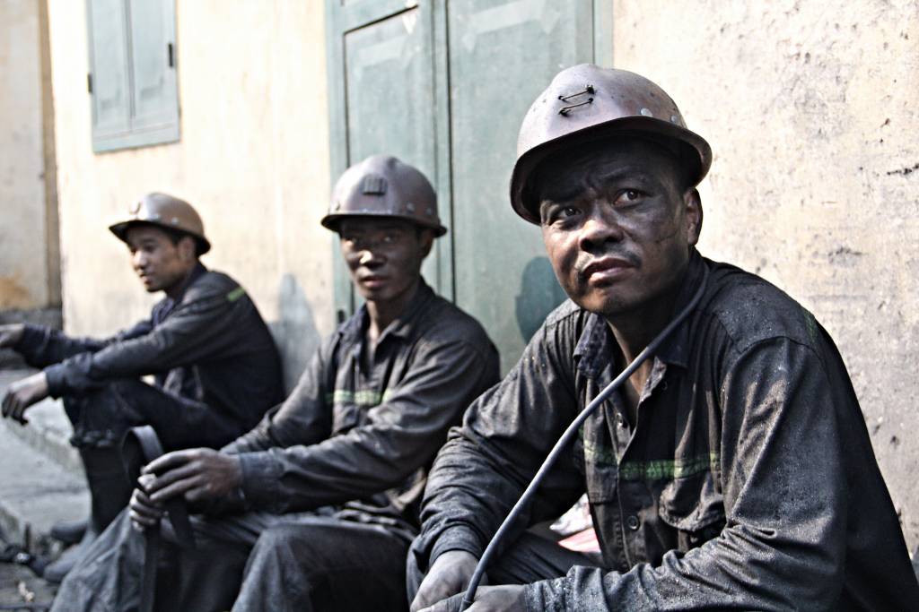 Miners who just finished their shift at Vang Danh. Photo: Silver Chiang.