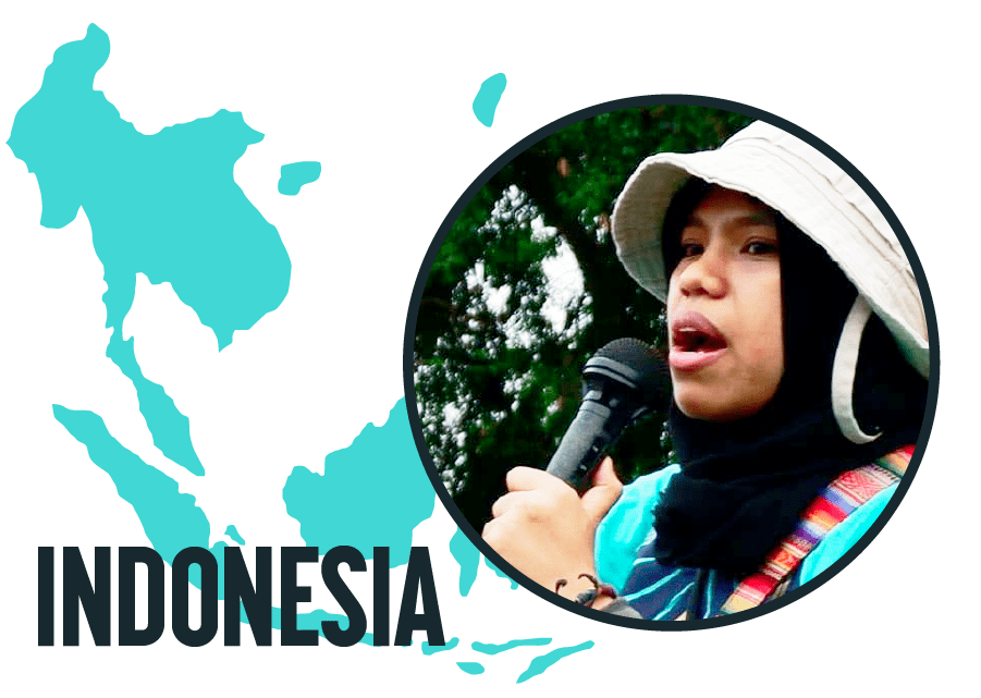map of Indonesia with picture of Novita Indri
