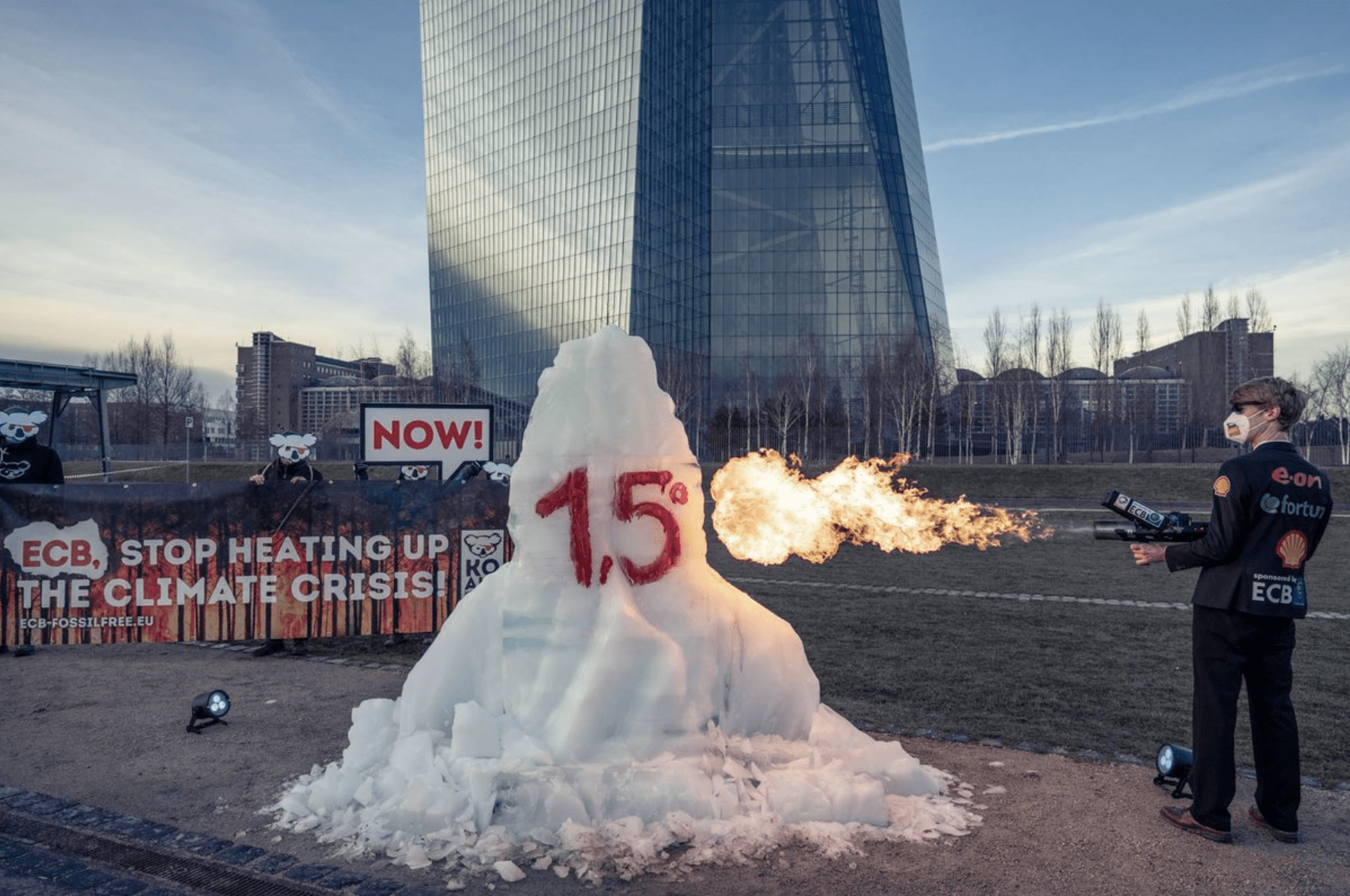 Flamethrowers and glaciers… at the European Central Bank