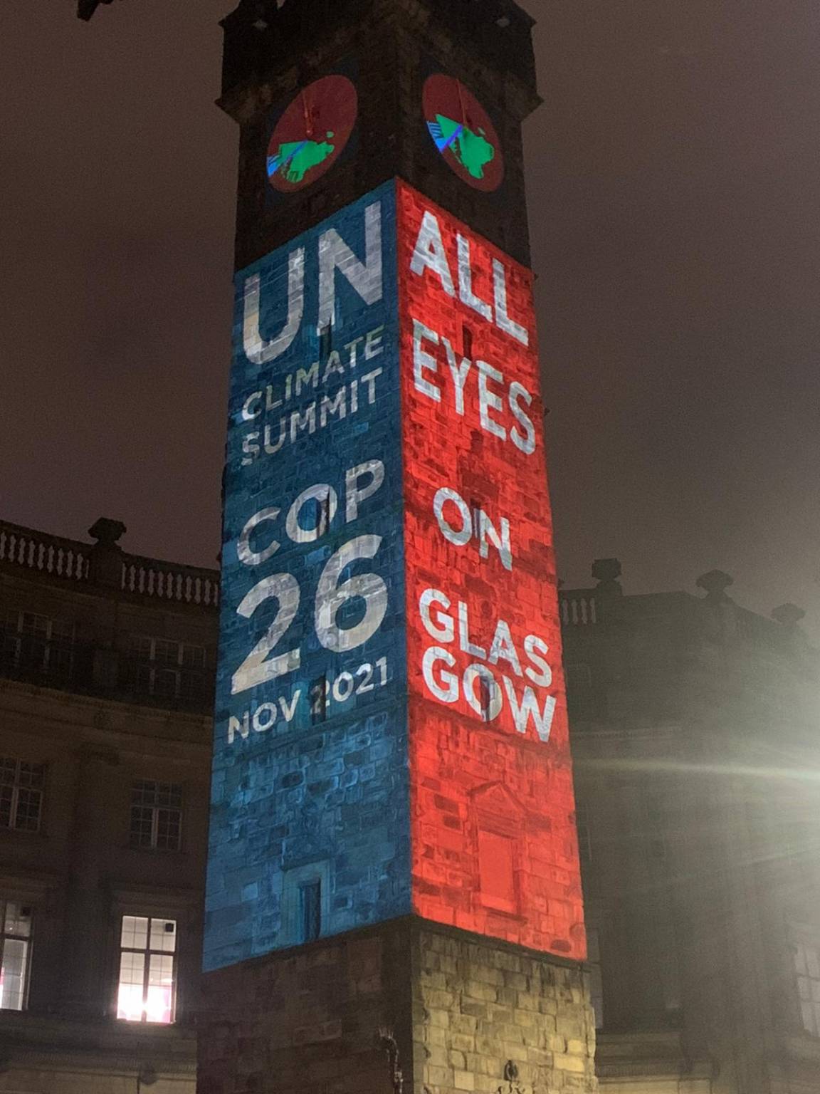 Glasgow and DC "Climate Clocks" send message to Biden and global