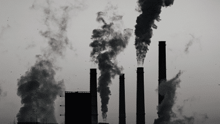 Smoking chimneys in black and white