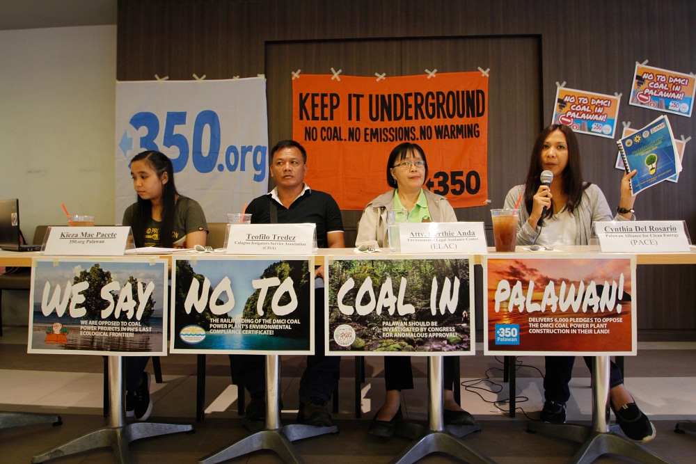 Grassroots community representatives and environmentalists say no to coal in Palawan, Philippines. Photo: AC Dimatatac