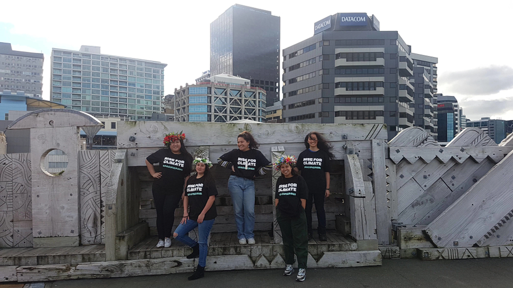 Artists and activists demand bold action from policy makers during Rise for Climate to realize a fossil free world, Wellington, Aotearoa.